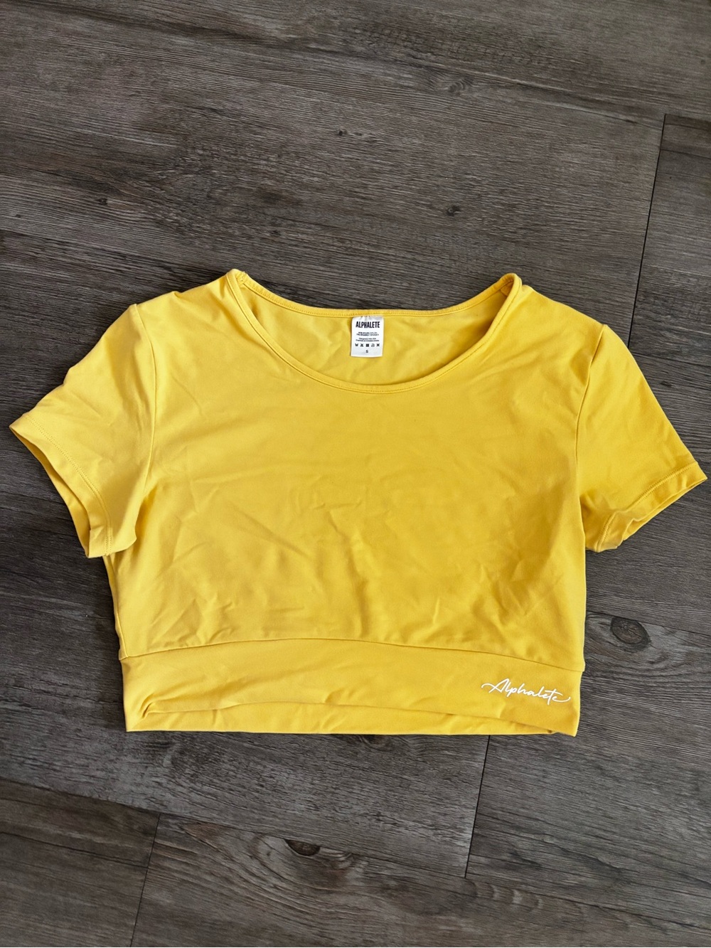 Alphalete Yellow Short Sleeve Crop Top
